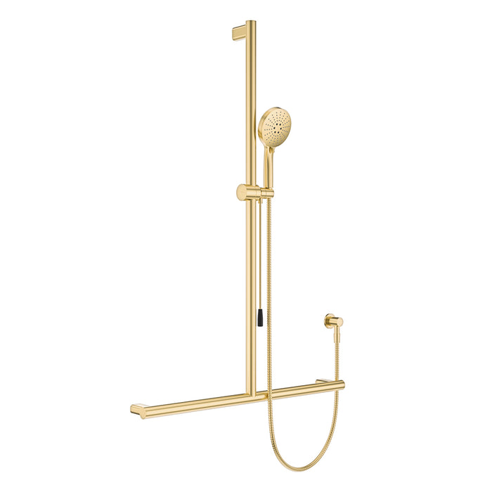 Fienza Care Inverted T Rail Shower with Push/Pull Slider (Urban Brass)
