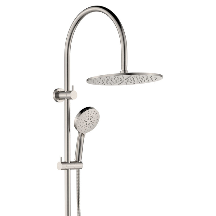 Fienza Empire Slim Curved Twin Shower (Brushed Nickel)