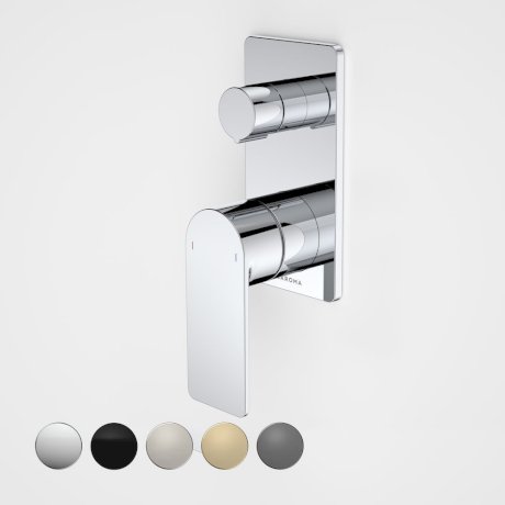 Caroma | Urbane II Bath/Shower Wall Mixer with Diverter and Rectangular Plate  in Chrome
