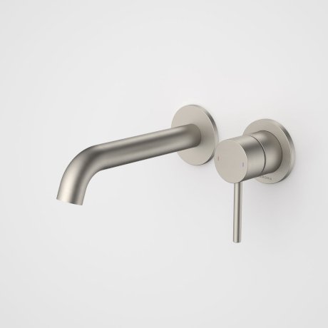 Caroma | Liano II Wall Basin/Bath Mixer Set 180mm - Separate Cover Plates in Brushed Nickel