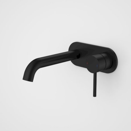 Caroma | Liano II Wall Basin/Bath Mixer Set 180mm - Joined Cover Plate in Matte Black