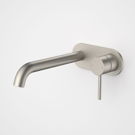 Caroma | Liano II Wall Basin/Bath Mixer Set 220mm - Joined Cover Plate  in Brushed Nickel
