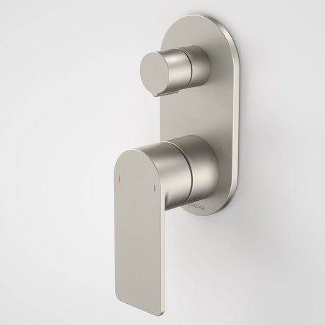 Caroma | Urbane II Bath/Shower Wall Mixer with Diverter and Round Plate in Brushed Nickel