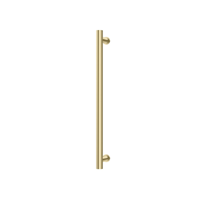 Phoenix Heated Single Towel Rail Round 600mm (Brushed Gold)