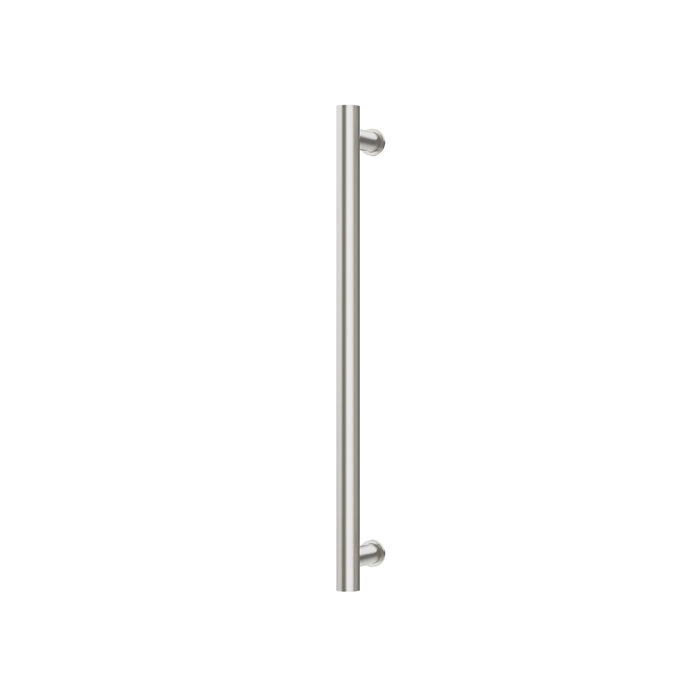 Phoenix Heated Single Towel Rail Round 600mm (Brushed Nickel)