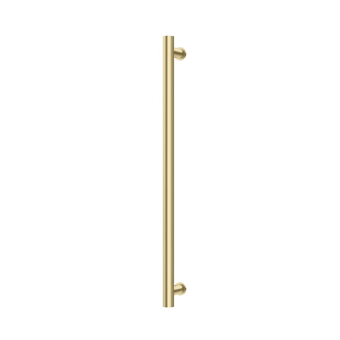 Phoenix Heated Single Towel Rail Round 800mm (Brushed Gold)