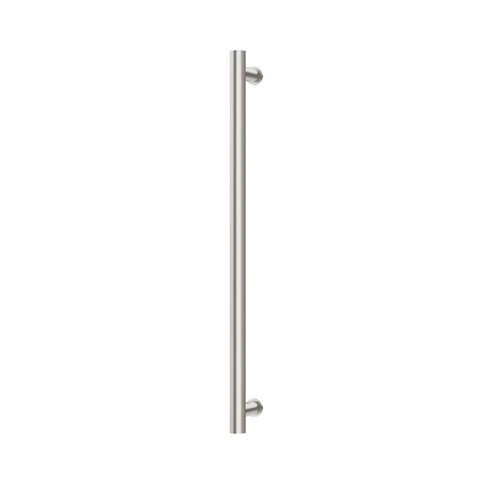 Phoenix Heated Single Towel Rail Round 800mm (Brushed Nickel)