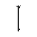 Phoenix Heated Single Towel Rail Round 600mm with Hook (Matte Black)
