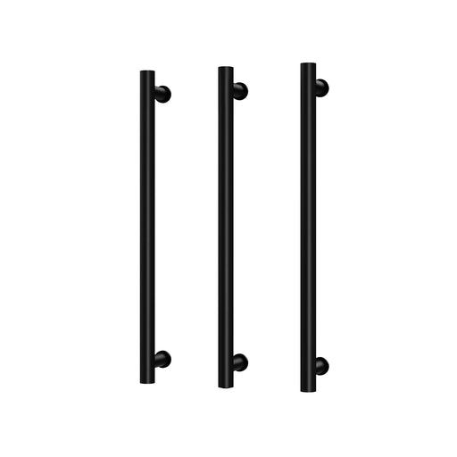 Phoenix Heated Triple Towel Rail Round 600mm (Matte Black)