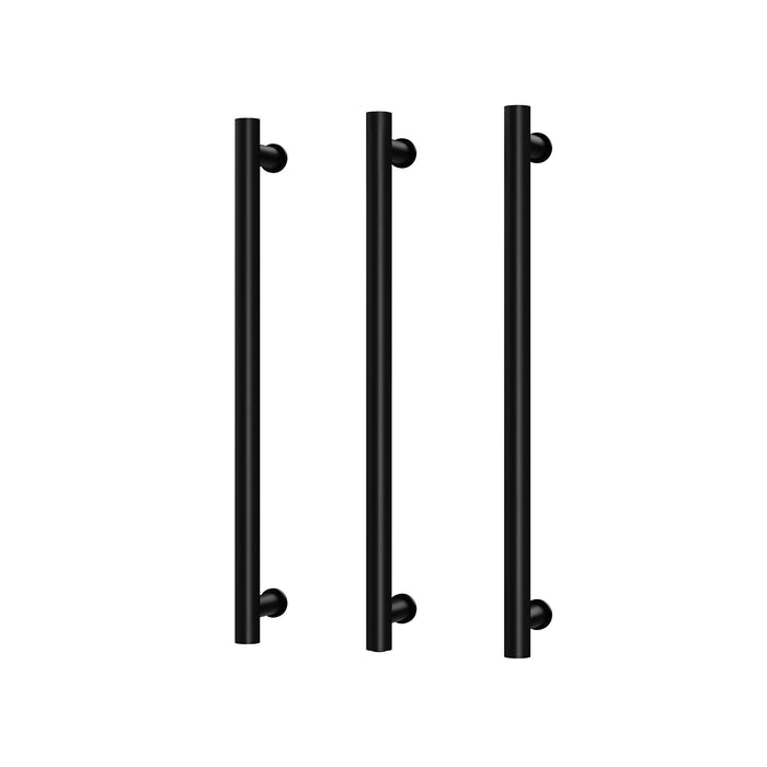 Phoenix Heated Triple Towel Rail Round 600mm (Matte Black)