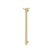 Phoenix Heated Single Towel Rail Round 600mm with Hook (Brushed Gold)