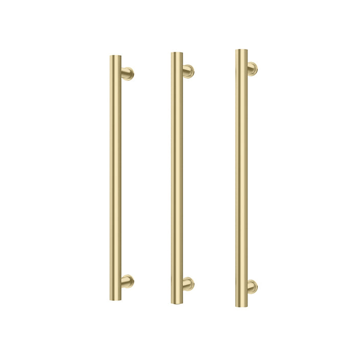 Phoenix Heated Triple Towel Rail Round 600mm (Brushed Gold)
