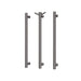 Phoenix Heated Triple Towel Rail Round 600mm with Hook (Brushed Carbon)