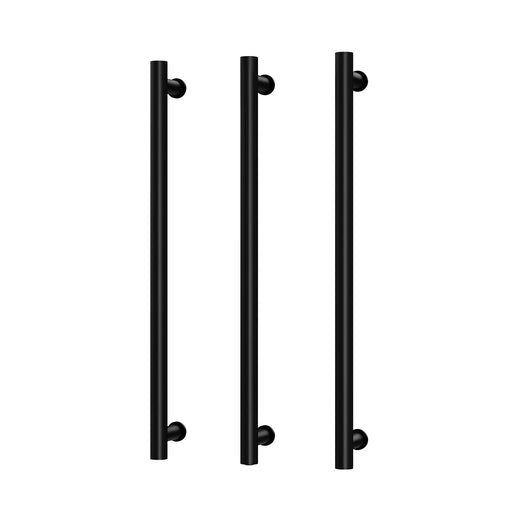Phoenix Heated Triple Towel Rail Round 800mm (Matte Black)