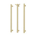 Phoenix Heated Triple Towel Rail Round 800mm with Hook (Brushed Gold)