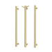 Phoenix Heated Triple Towel Rail Round 800mm with Hook (Brushed Gold)