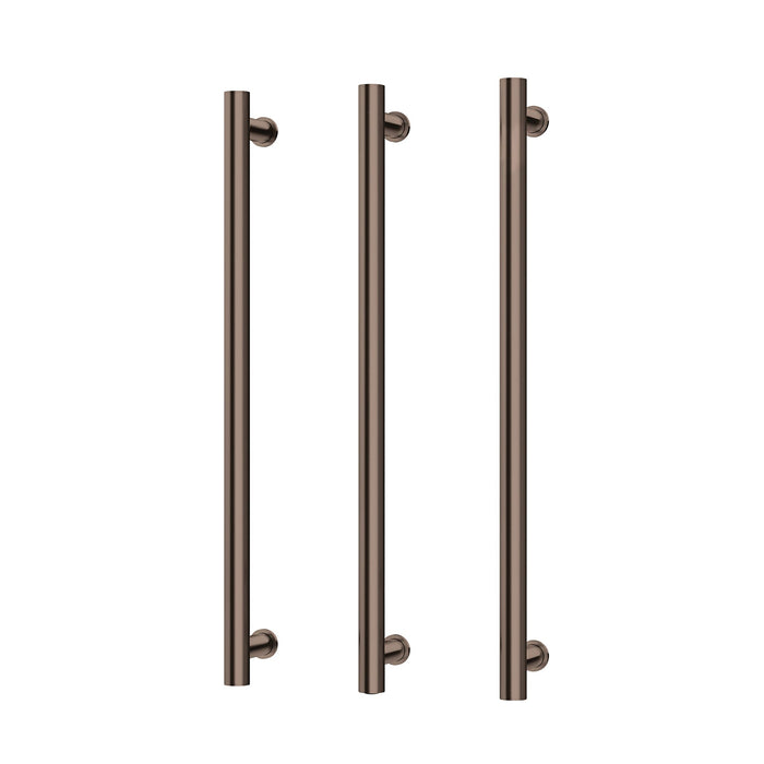 Phoenix Heated Triple Towel Rail Round 800mm (Brushed Bronze)