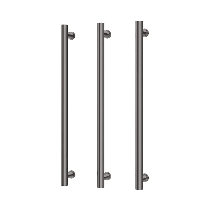 Phoenix Heated Triple Towel Rail Round 800mm (Brushed Carbon)