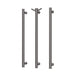 Phoenix Heated Triple Towel Rail Round 800mm with Hook (Brushed Carbon)