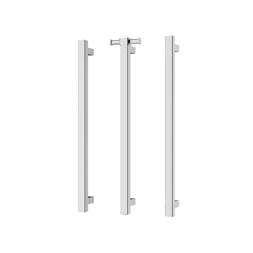 Phoenix Heated Triple Towel Rail Square 600mm with Hook (Chrome)