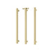 Phoenix Heated Triple Towel Rail Square 600mm with Hook (Brushed Gold)