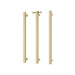 Phoenix Heated Triple Towel Rail Square 600mm with Hook (Brushed Gold)