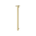 Phoenix Heated Single Towel Rail Square 600mm with Hooks (Brushed Gold)