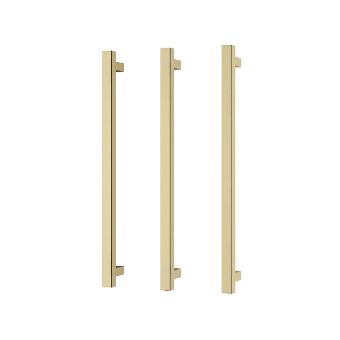 Phoenix Heated Triple Towel Rail Square 600mm (Brushed Gold)