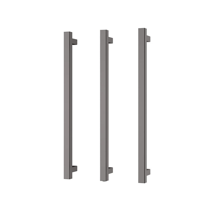 Phoenix Heated Triple Towel Rail Square 600mm (Brushed Carbon)