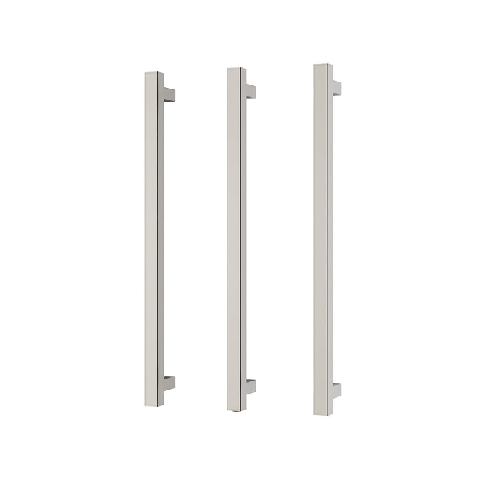Phoenix Heated Triple Towel Rail Square 600mm (Brushed Nickel)