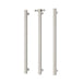 Phoenix Heated Triple Towel Rail Square 800mm with Hook (Brushed Nickel)