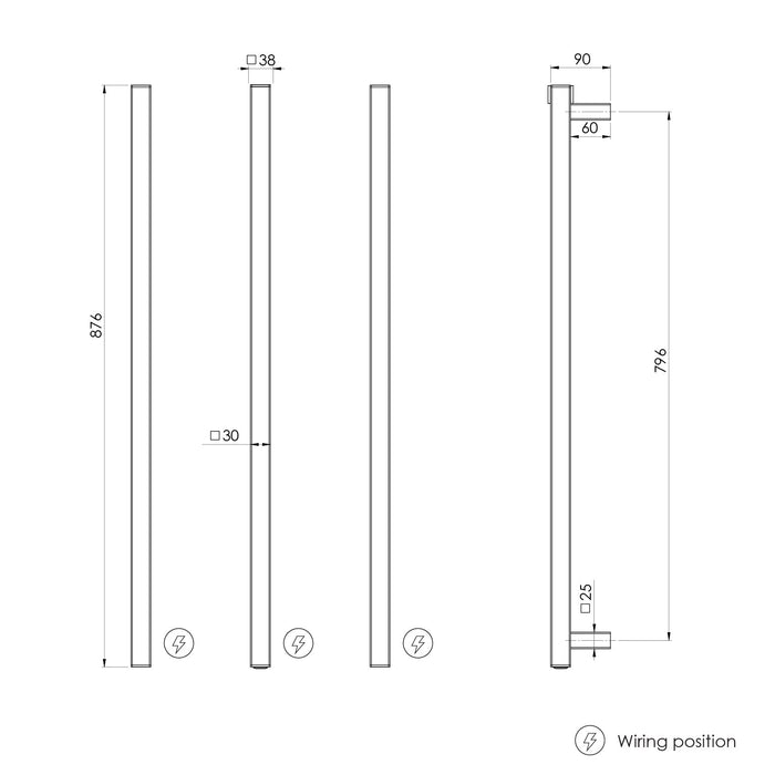 Specification line drawing (rails)