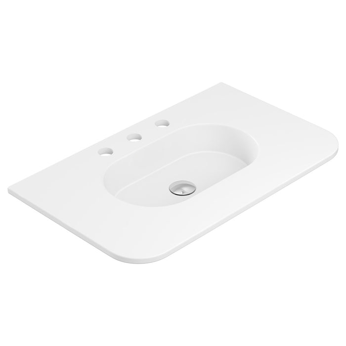 Fienza Lola Matte Full Depth Curved Ceramic Basin Top (750 3th mw)