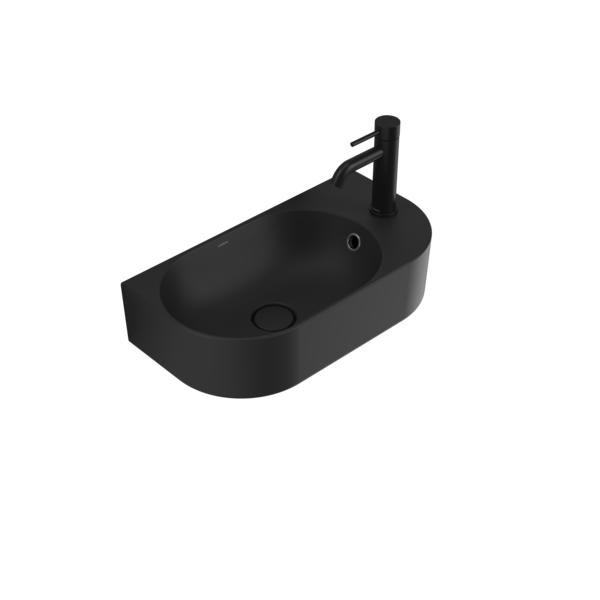 Liano II Hand Wall Basin 1 Tap Hole (Matte Black)