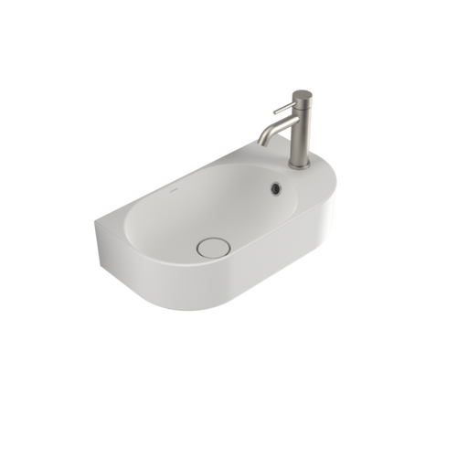 Liano II Hand Wall Basin 1 Tap Hole (Matte White)