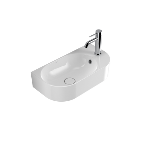 Liano II Hand Wall Basin 1 Tap Hole (Gloss White)