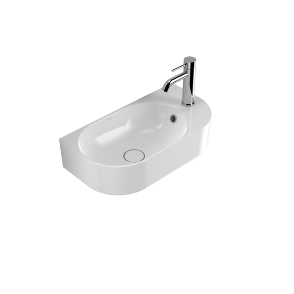 Liano II Hand Wall Basin 1 Tap Hole (Gloss White)