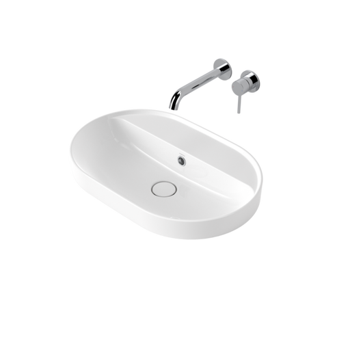 Liano II 600mm Pill Inset Basin with Tap Landing (Gloss White)