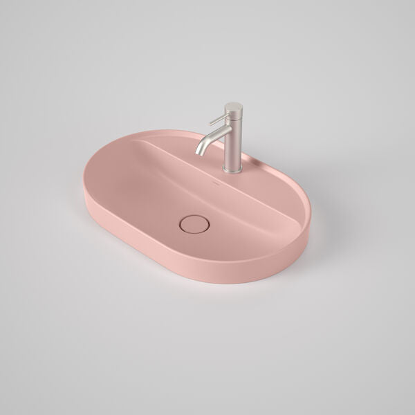 Liano II 600mm Pill Inset Basin with Tap Landing (Matte Pink)