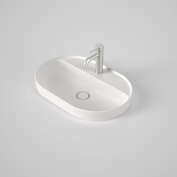 Liano II 600mm Pill Inset Basin with Tap Landing (Matte White)
