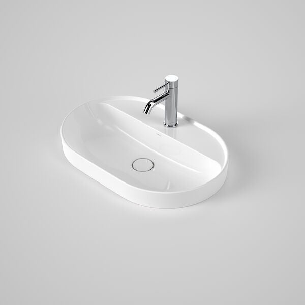 Liano II 600mm Pill Inset Basin with Tap Landing (Gloss White)