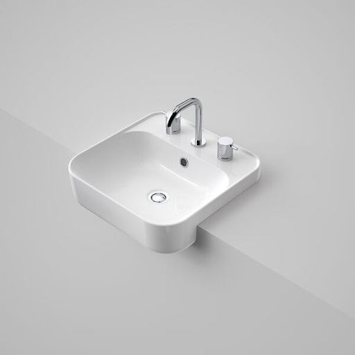 Caroma | Tribute Square 420 Semi Recessed Basin 3 Tapholes (White)