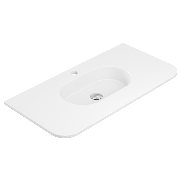 Fienza Lola Matte Full Depth Curved Ceramic Basin Top (900 1th mw)