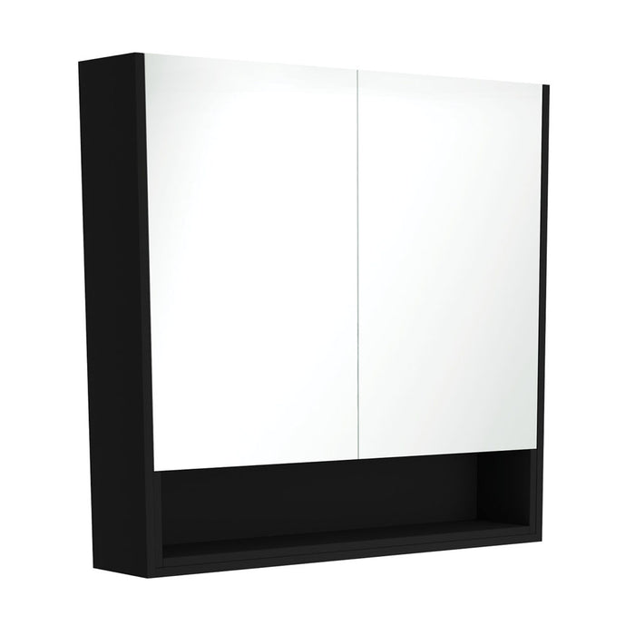 Fienza Mirror Cabinet with Display Shelf 900mm (Satin Black)