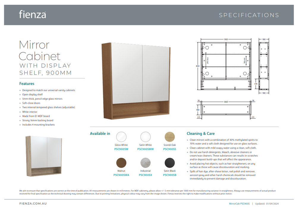 Product Specification Information