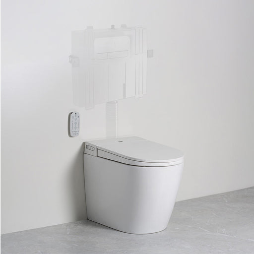 Evo Wall Faced Smart Toilet with outline of  ViSmart Cistern