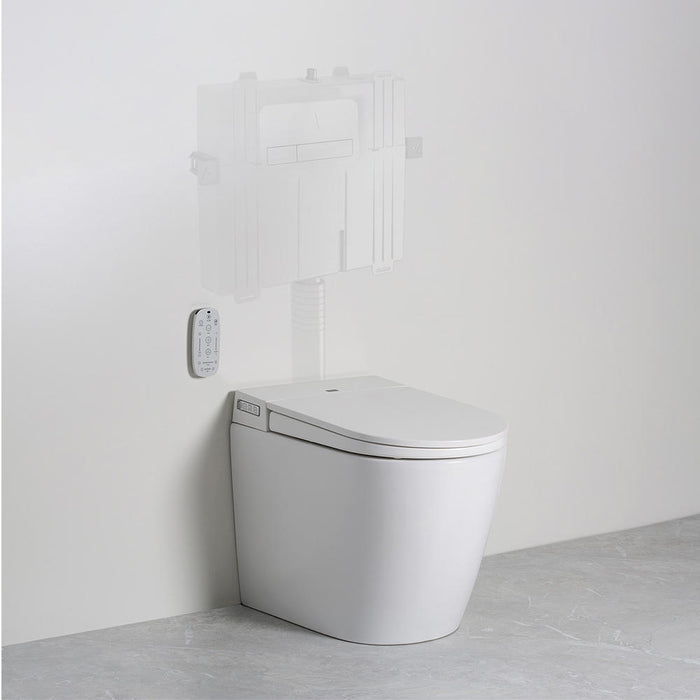 Evo Wall Faced Smart Toilet with outline of  ViSmart Cistern