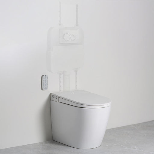 Evo Wall Faced Smart Toilet with Outline of Argent 80 Cistern