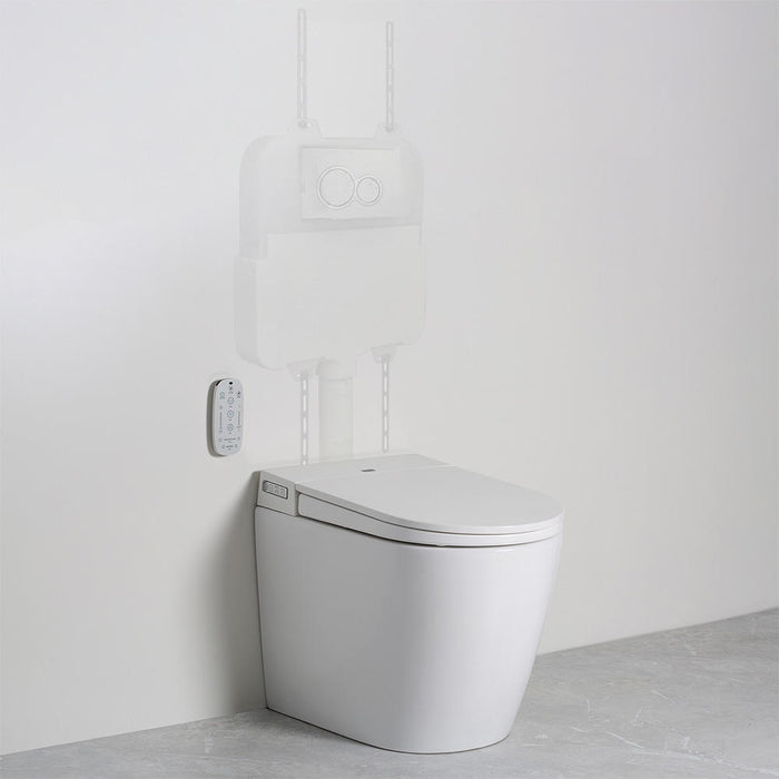Evo Wall Faced Smart Toilet with Outline of Argent 80 Cistern