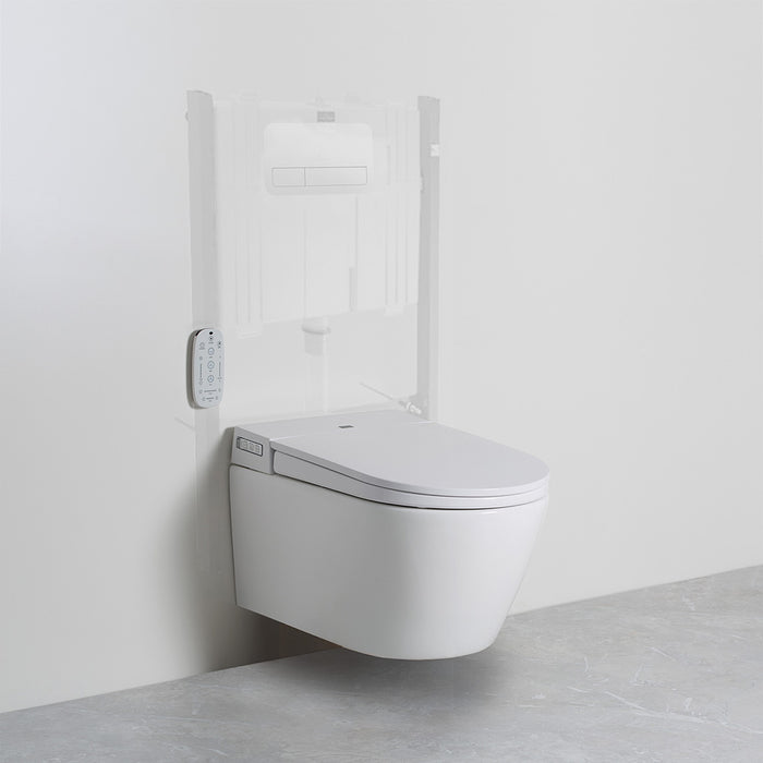 Evo Wall Hung Smart Toilet with outline of ViConnect Cistern